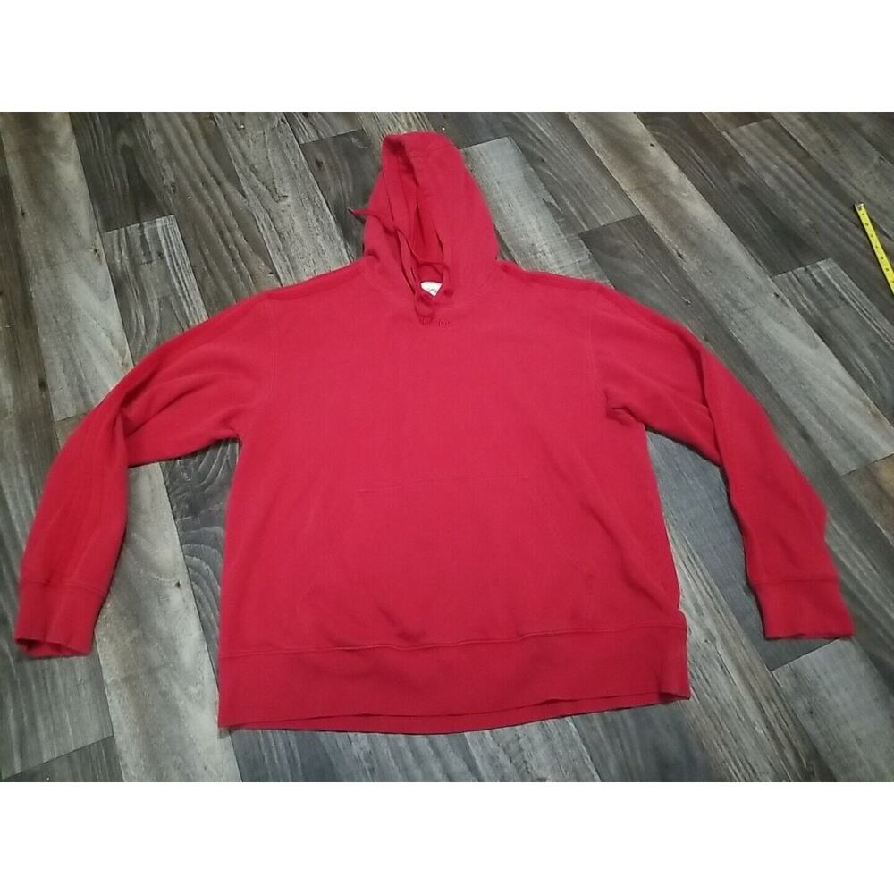VINTAGE Y2K Adidas Hoodie Men's Size Large Red Center Logo Spellout 2000s